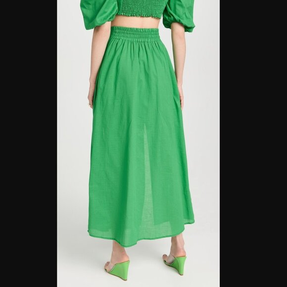 The Lulo Project Marti Green Double Slit Maxi Skirt S - Picture 2 of 10